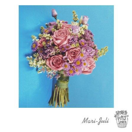 Ref.FMJ0070.Ramo de Novia Bouquet en variedad de tonos morados y rosados