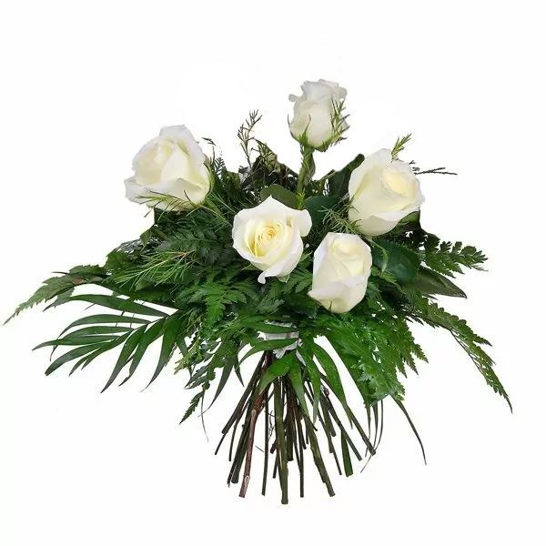 0000273_reffmj00101ramo-5-rosas-blancas-de-tallo-70-cm Ref.FMJ00101.Ramo 5 Rosas Blancas de tallo 70 cm